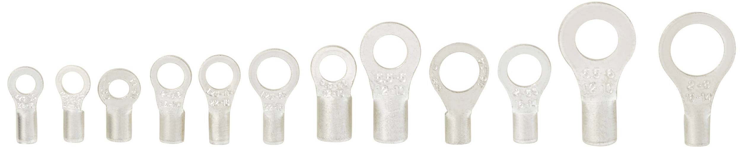 TRU COMPONENTS TC-11991844 Комплект неізольованих кільцевих наконечників 0,5 мм² 6 мм² сріблястий 1440 шт.