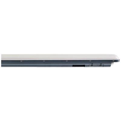 Zamknięty laptop widziany z boku, ukazujący krawędź pokrywy oraz otwory wentylacyjne na spodzie urządzenia.