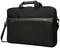 Czarna torba na laptopa z uchwytem i paskiem na ramię. Torba posiada dyskretny napis z logo i prezentuje się funkcjonalnie oraz stylowo.
