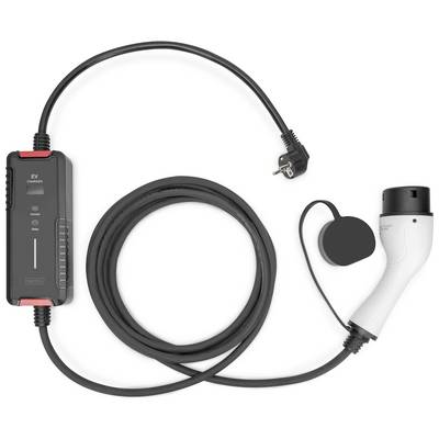 Kabel ładujące do pojazdów elektrycznych z wtyczką i jednostką sterującą, przeznaczone do ładowania w domu lub na stacji ładowania.