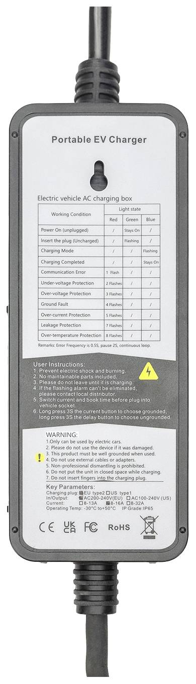 Зарядна станція для електромобілів Digitus DK-1P16-A-050-BL, DK-1P16-A-050-BL, Тип 2, 5 м