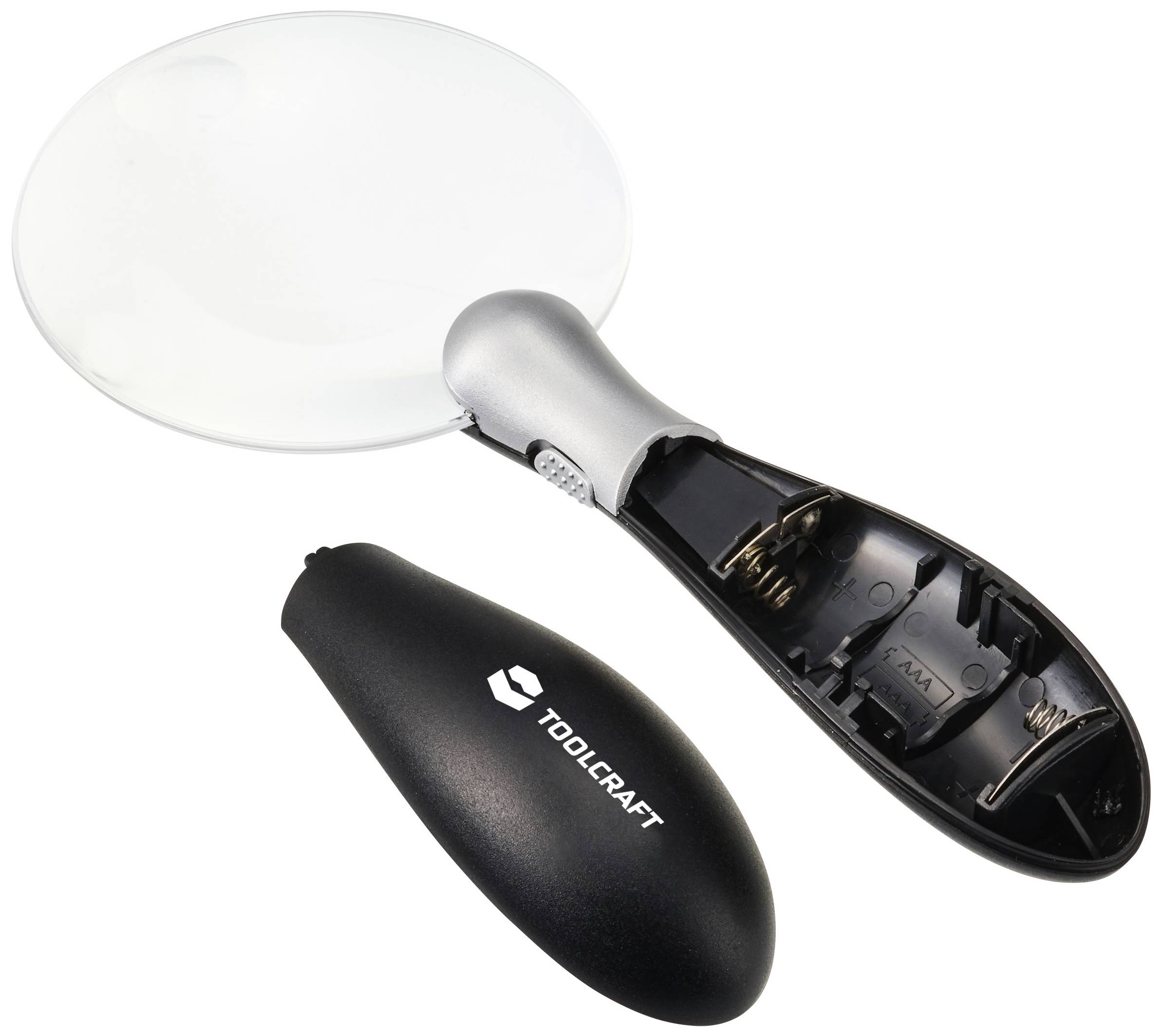 Ручна лупа TOOLCRAFT TO-8997036 зі світлодіодним підсвічуванням. Коефіцієнт збільшення: 3 x, 5 x.