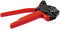 Szczypce z czerwonymi uchwytami i czarną głowicą, odpowiednie do cięcia kabli lub przewodów.