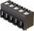 Czarny, pięciobiegunowy blok złączowy z otwartymi stykami, odpowiedni do połączeń elektronicznych.