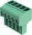 Zielony złącze wtykowe z tworzywa sztucznego z pięcioma przyłączami, odpowiednie do zastosowań elektronicznych.
