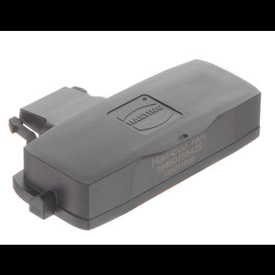 Czarne urządzenie elektroniczne z logo Harting i napisem 'Han-Eco 10A 19460181545'.
