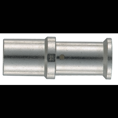 Metalowy cylinder o gładkiej powierzchni z wąskim wcięciem pośrodku. Z jednej strony posiada rozszerzenie.