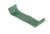 Zielony, prostokątny plastikowy klips o lekko zagiętych końcach.