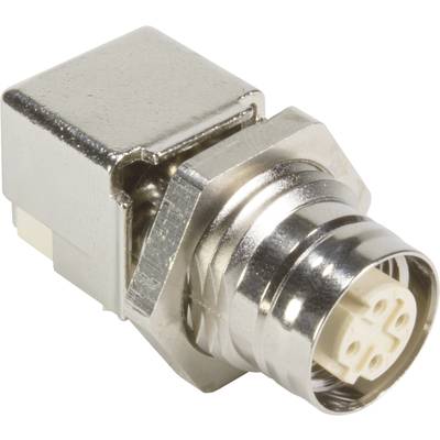 Srebrny adapter wtykowy BNC z sześciokątną nakrętką i białą izolacją z tworzywa sztucznego, odpowiedni do połączeń elektrycznych.