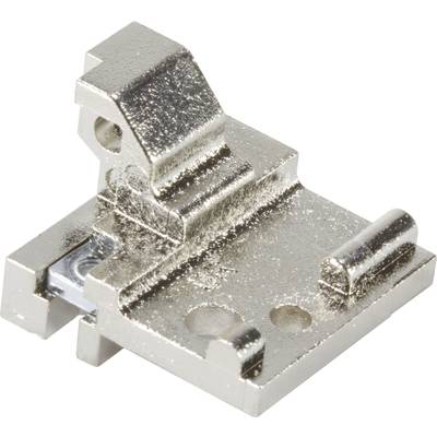 Srebrny element metalowy o wielu kątach i otworach, prawdopodobnie część mechaniczna większego urządzenia lub systemu.