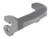 Szary metalowy element o wygiętym kształcie z otworem na jednym końcu, prawdopodobnie specjalistyczne narzędzie lub komponent techniczny.