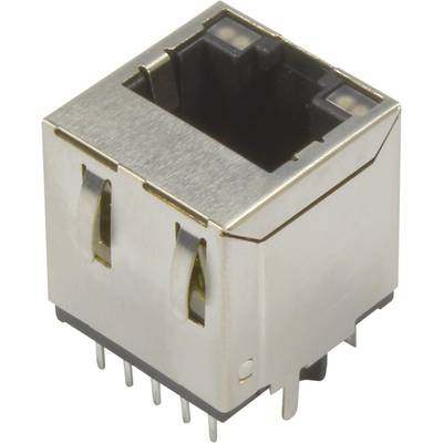 Pojedynczy metalowy port sieciowy RJ45 wystający z urządzenia.