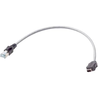 Szary kabel sieciowy z wtykiem RJ45 po lewej stronie i wtykiem HDMI po prawej stronie.