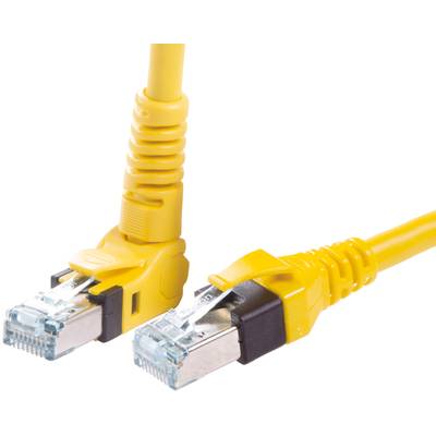 Dwa żółte kable Ethernet z wtyczkami RJ45 ułożone obok siebie.