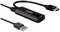 Czarny kabel adapter HDMI z portem USB, marki 'Lindy'.