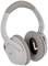 Szare słuchawki nauszne z miękkimi poduszkami i regulowanym pałąkiem, idealne do słuchania muzyki i redukcji hałasu.