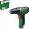 Wkrętarka akumulatorowa Bosch, model EasyDrill 1200, z ładowarką i opakowaniem. Głównie w kolorach zielonym, czarnym i czerwonym.