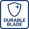 Logo 'Durable Blade': Tarcza z gwiazdą symbolizuje trwałość produktu.