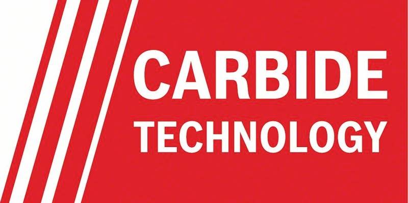 Czerwone logo z białym tekstem 'Carbide Technology' i ukośnymi paskami po lewej stronie.