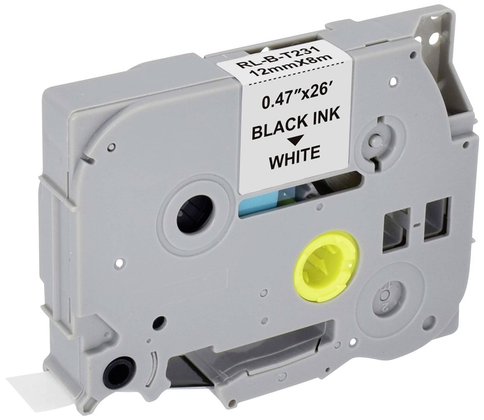 Запасна стрічка для друку Renkforce RF-LT-BTZe231 Brother TZe-231, 12 мм, колір стрічки: білий, колір друку: чорний, 8 м