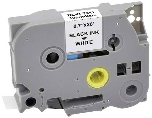 Запасна стрічка для друку Renkforce RF-LT-BTZe241 Brother TZe-241, 18 мм, колір стрічки: білий, колір друку: чорний, 8 м