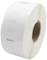 Biała rolka z etykietami wykonanymi z papieru. Nadaje się do drukarek i posiada brązowy rdzeń tekturowy.