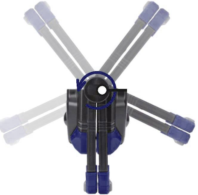 Regulowana głowica statywu z wieloma opcjami nachylenia, oferująca możliwość obracania i zapewniająca elastyczność podczas wykonywania zdjęć lub nagrań wideo.