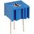 Niebieski, prostokątny trymer z dwoma metalowymi nogami do elektrycznej regulacji na płytkach elektronicznych.