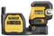 Żółto-czarny laserowy niwelator DeWalt z wyświetlaczem 12V/18V zamocowany na uchwycie.