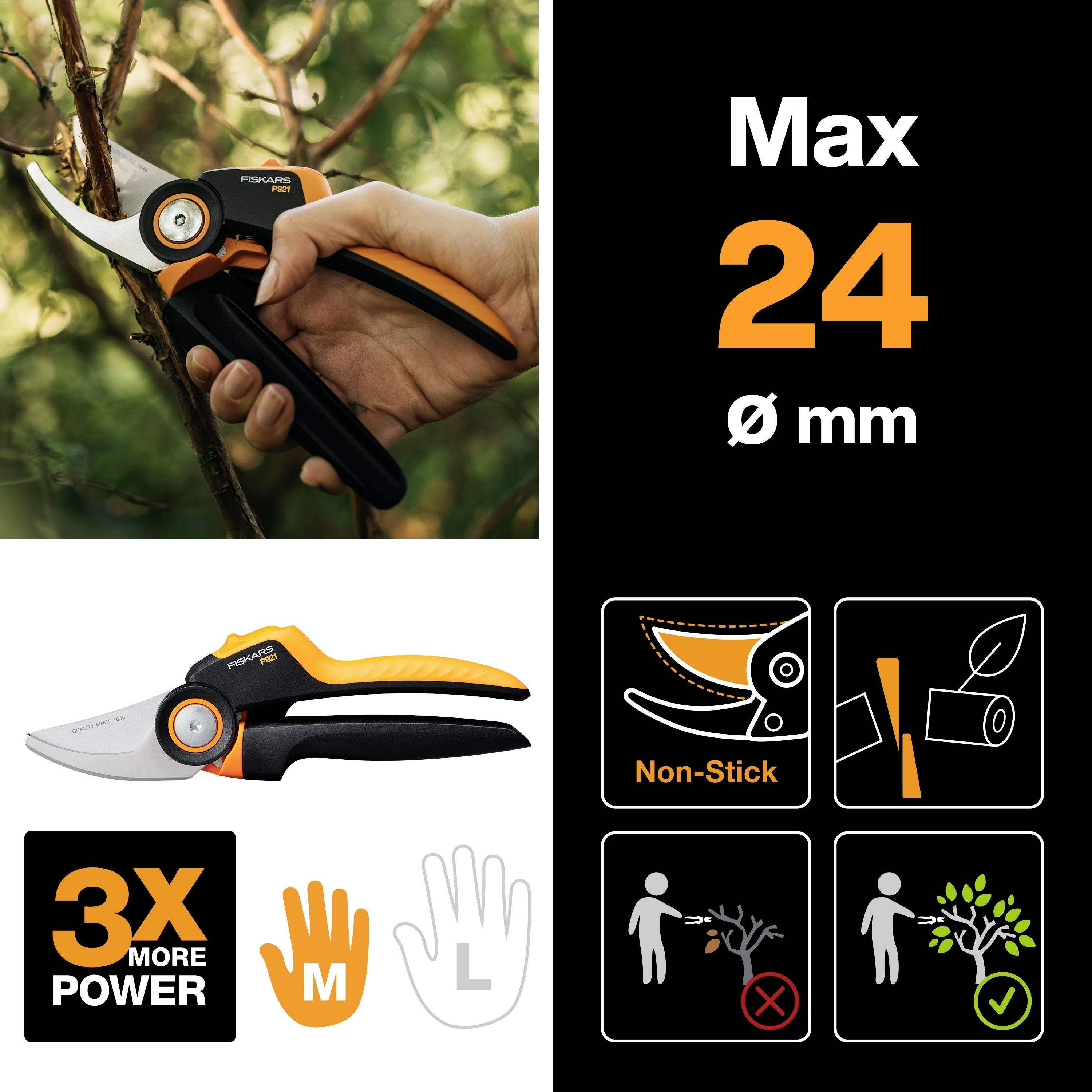 Садовий секатор Fiskars 1057173 X-series™ P921 201 мм