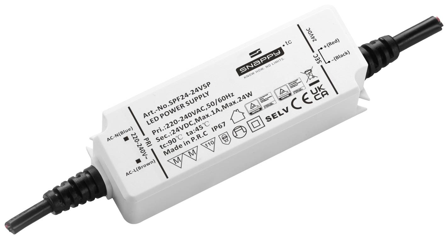 Світлодіодний трансформатор Dehner Elektronik SPF 24-24VSP, драйвер для світлодіодів, постійна напруга 24 Вт 1 A 24 В, підходить д