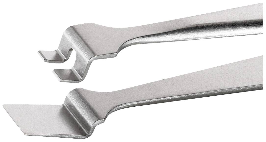 Metalowe narzędzia z zagiętymi końcówkami do podnoszenia lub rozdzielania materiałów na białym tle.