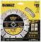 'Tarcza diamentowa segmentowa DEWALT 180 mm; dłuższa żywotność i wysoka wydajność; odpowiednia do materiałów betonowych i kamiennych.'