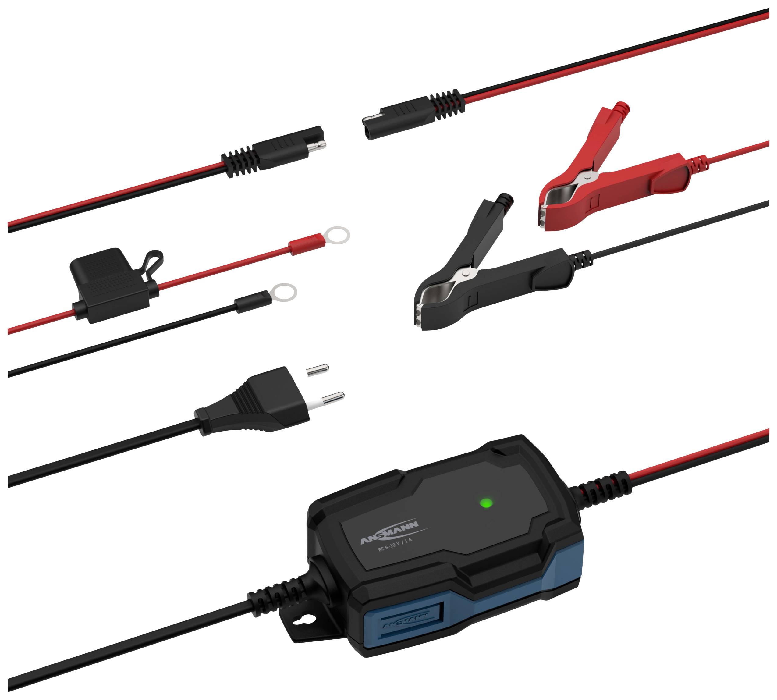 Зарядний пристрій Ansmann BC 6-12V / 1 A 1001-0142, зарядний пристрій для майстерні, автоматичний зарядний пристрій, монітор стану