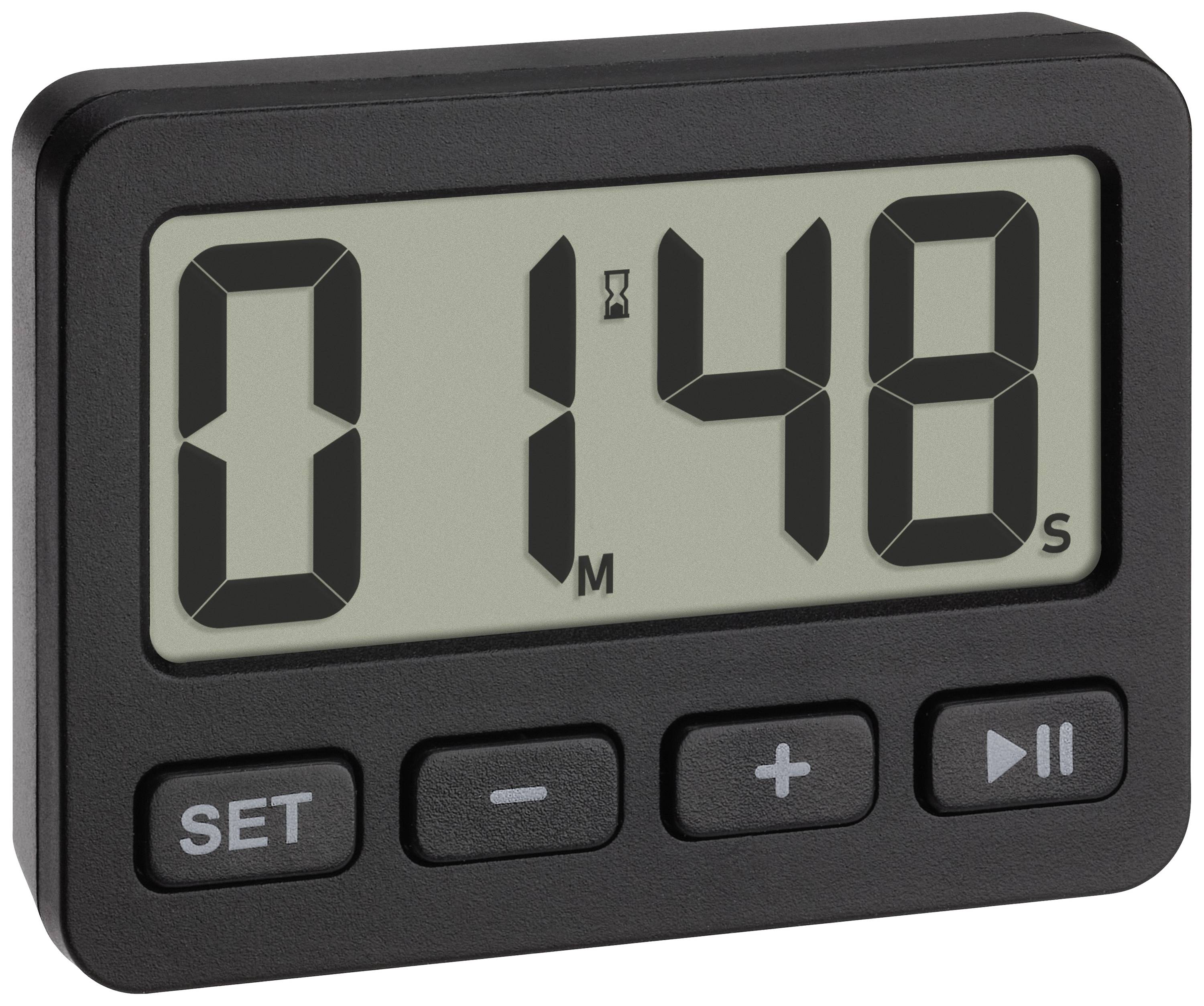 Будильник TFA Dostmann Digitalwecker з Timer und Stoppuhr 60.2036.01, чорний