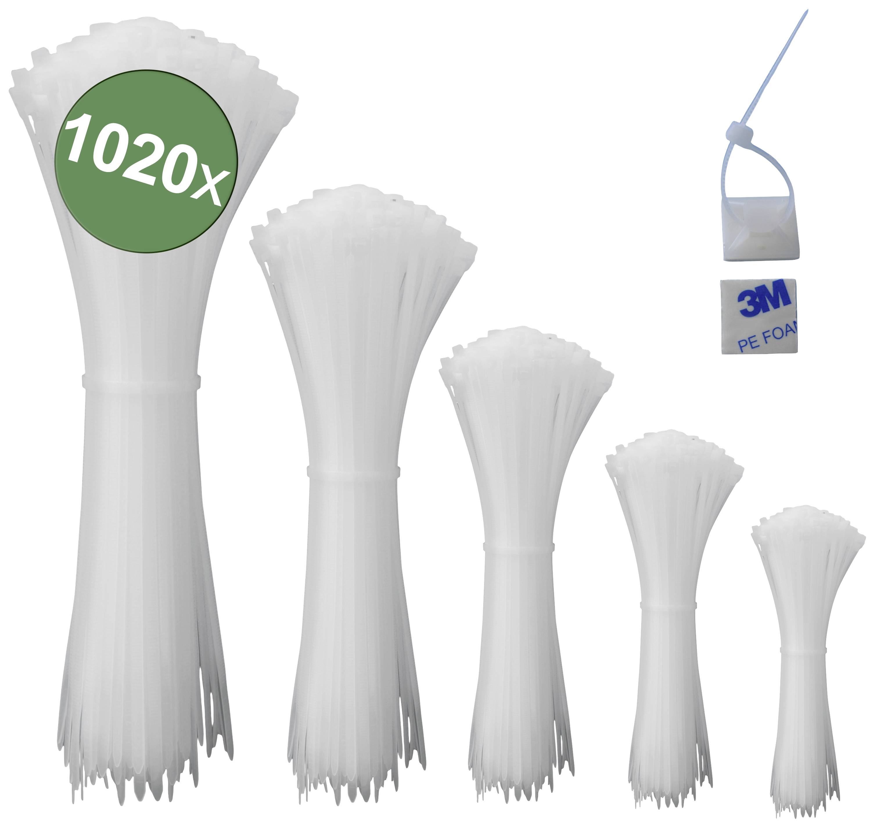 Quadrios 23CA240 23CA240 Кабельні стяжки білі, стійкі до ультрафіолету, 1020 шт.