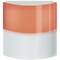 Prosty, częściowo przezroczysty pojemnik o kształcie cylindrycznym, złożony z górnej połowy w kolorze pomarańczowym i dolnej połowy w kolorze białym.