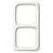Pusty biały podwójny ramka włącznika, prostokątna, z zaokrąglonymi narożnikami.