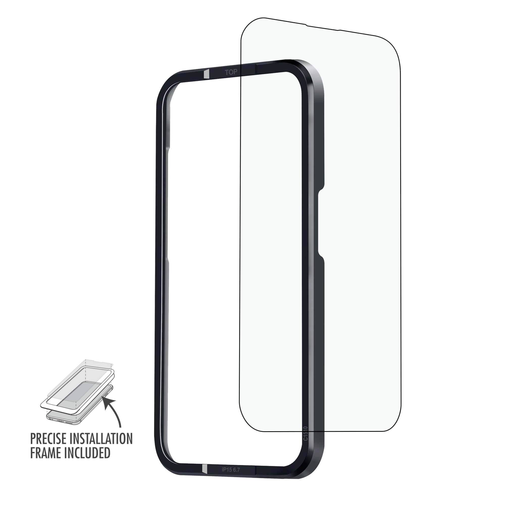 Ochrona wyświetlacza do smartfona z precyzyjną ramką montażową, która zapewnia łatwą i dokładną instalację.