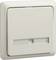 Włącznik światła z zintegrowanym podświetleniem LED ułatwiającym orientację w ciemnych pomieszczeniach. Prostokątny kształt, biały kolor.