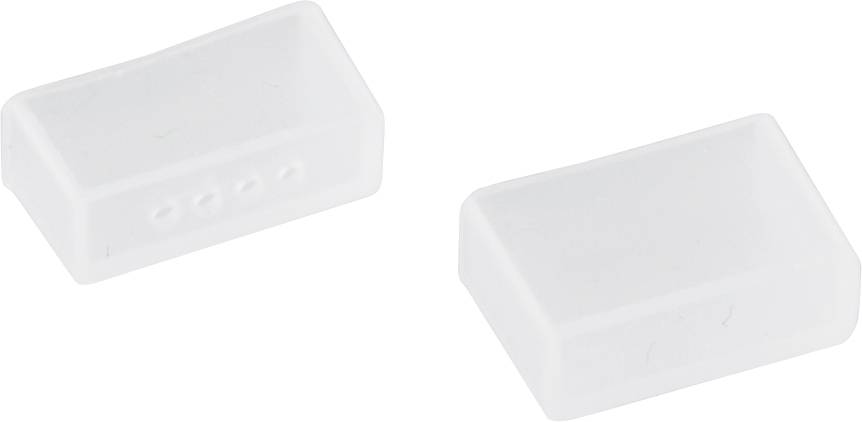 Dwie białe prostokątne gumki do mazania z plastiku pokazane na białym tle.