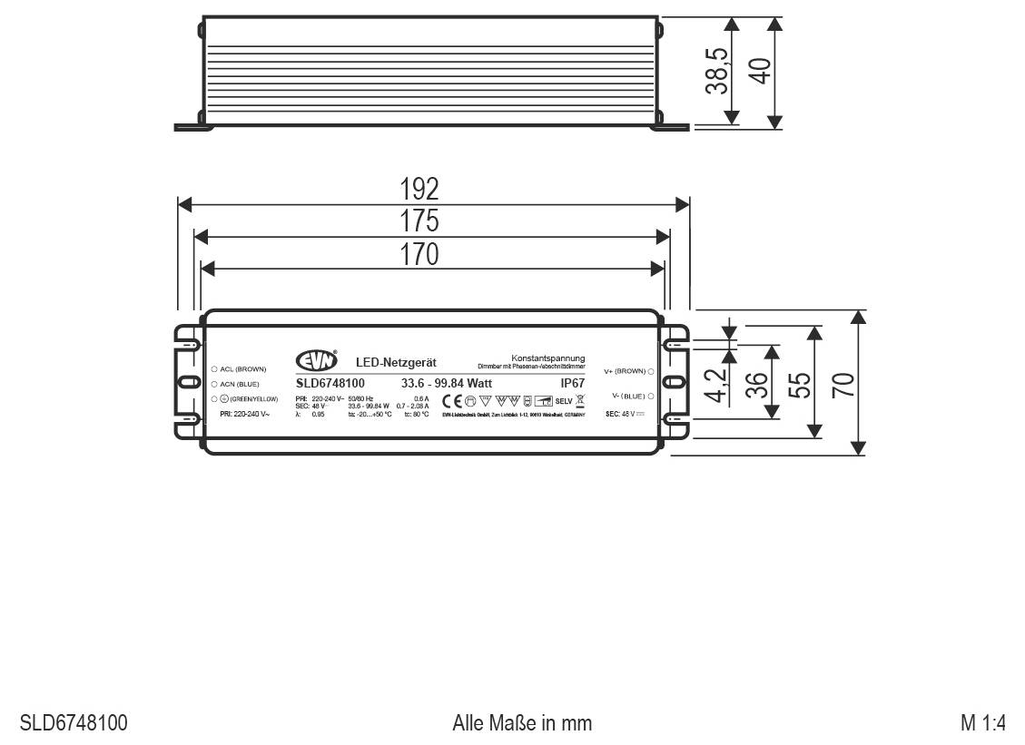 EVN SLD6748100 Urządzenie sterujące LED Możlowość stosowania w meblach 1 szt.-2