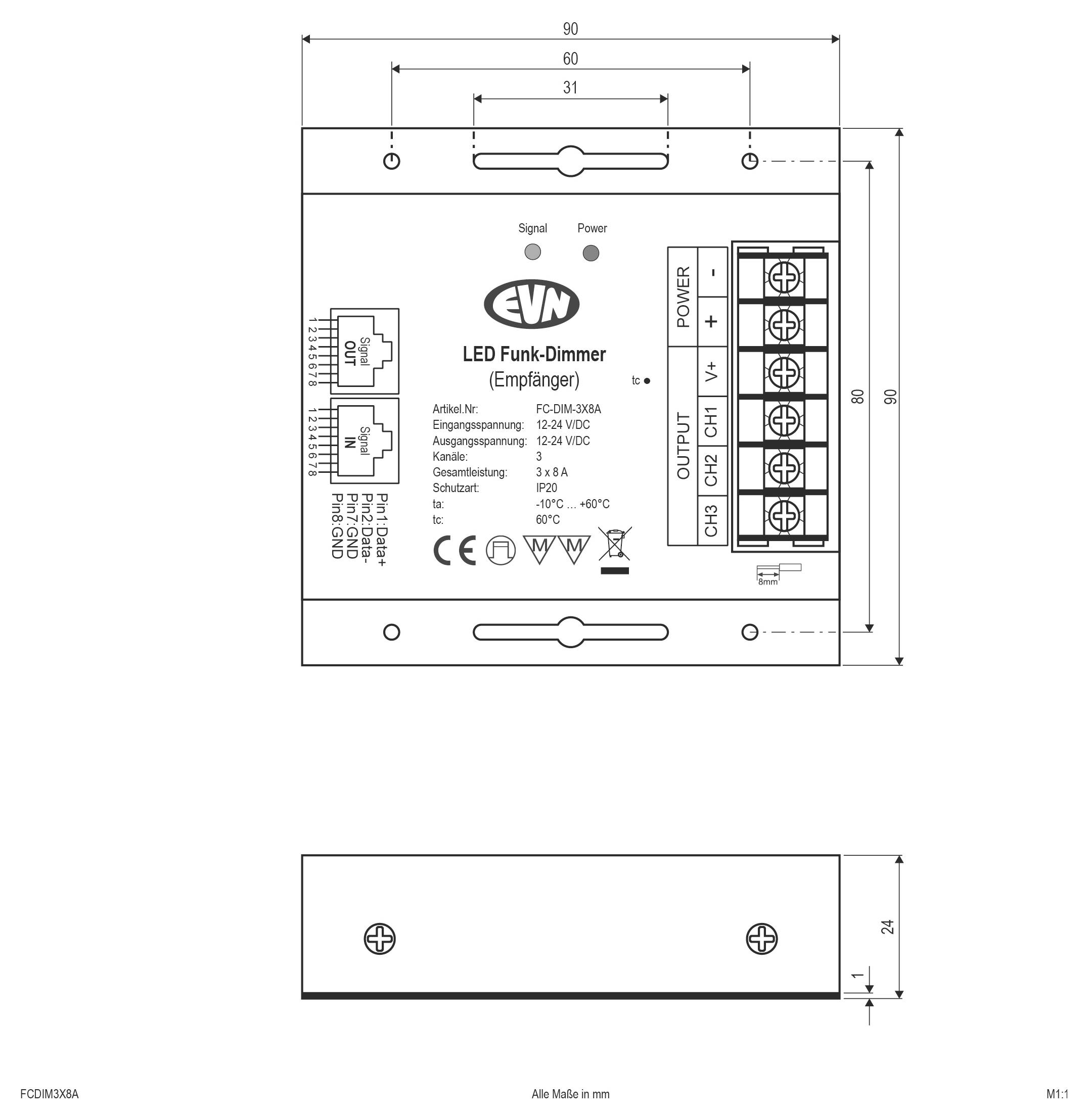 EVN FC-DIM-3x8A 1 szt.-2