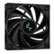 Czarny wentylator komputerowy z zielonymi akcentami i nowoczesnym designem, idealny do chłodzenia i wentylacji obudów PC.