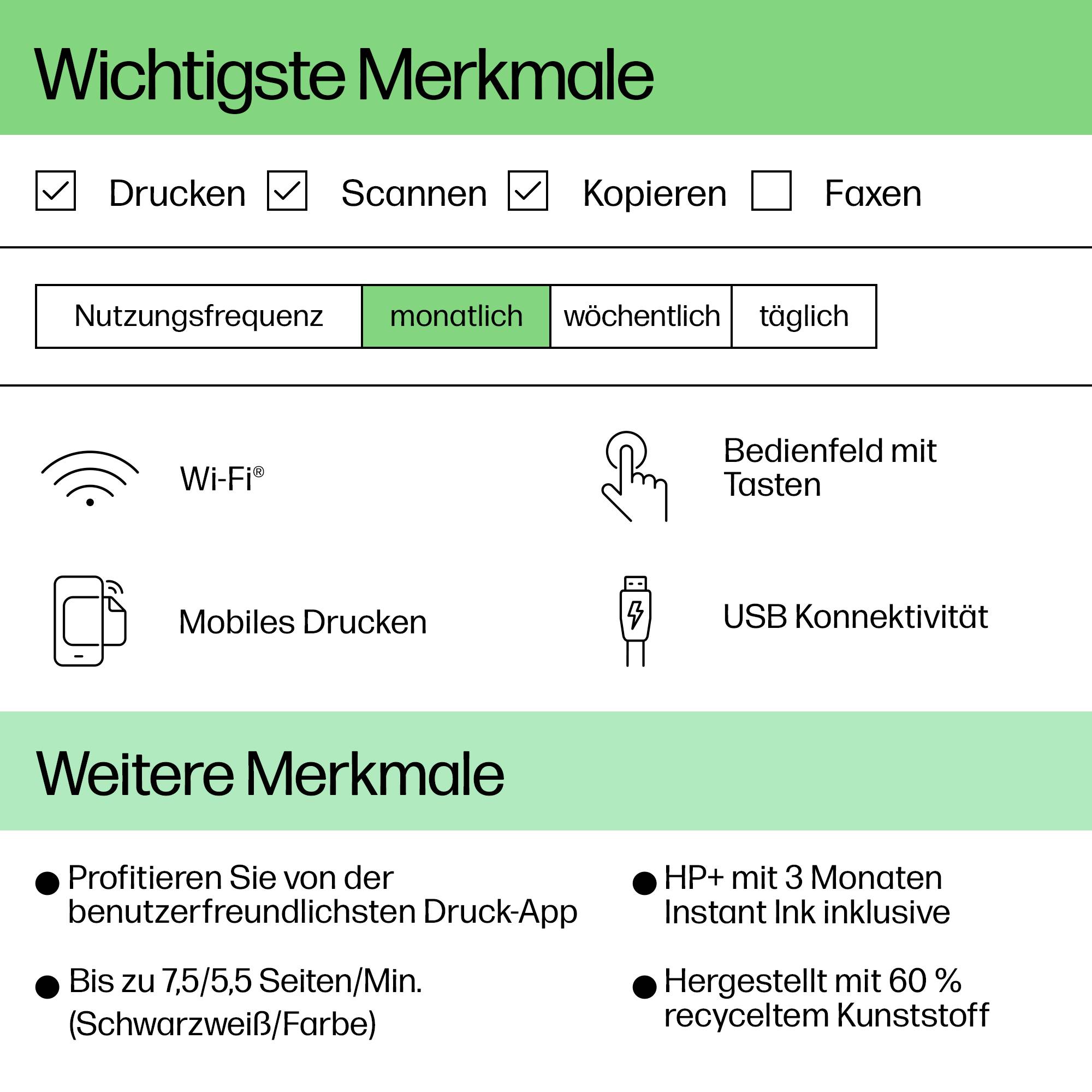 HP Deskjet 2820e All-in-One Drukarka wielofunkcyjna druk atramentowy druk kolorowy A4 drukowanie, skanowanie, kopiowanie-16