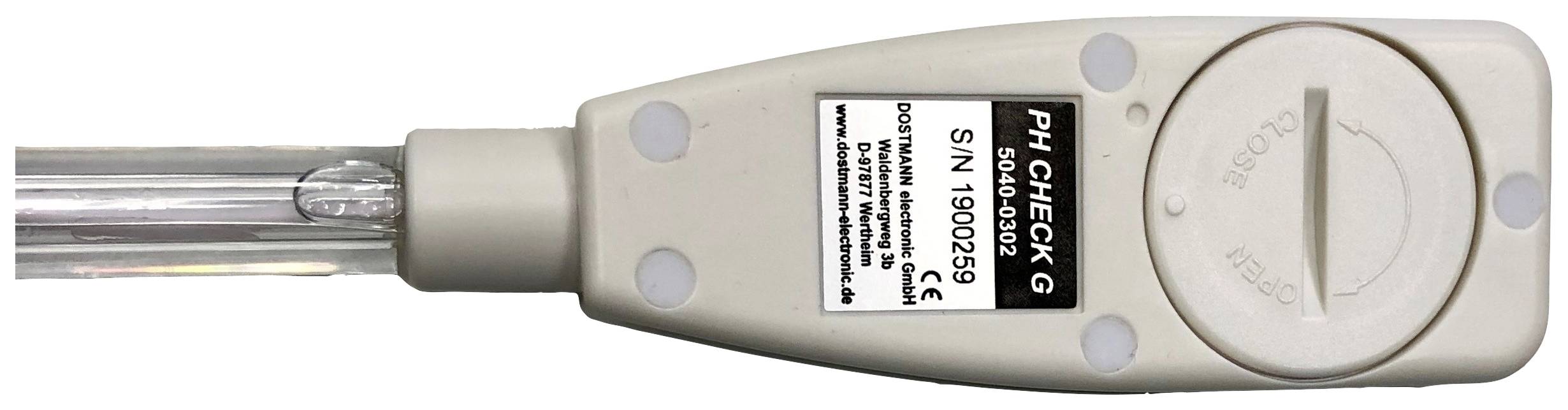 Miernik pH z cyfrowym wyświetlaczem, który mierzy stopień kwasowości lub zasadowości. Urządzenie posiada numer seryjny '1900259' oraz nazwę modelu 'PH Check G'.