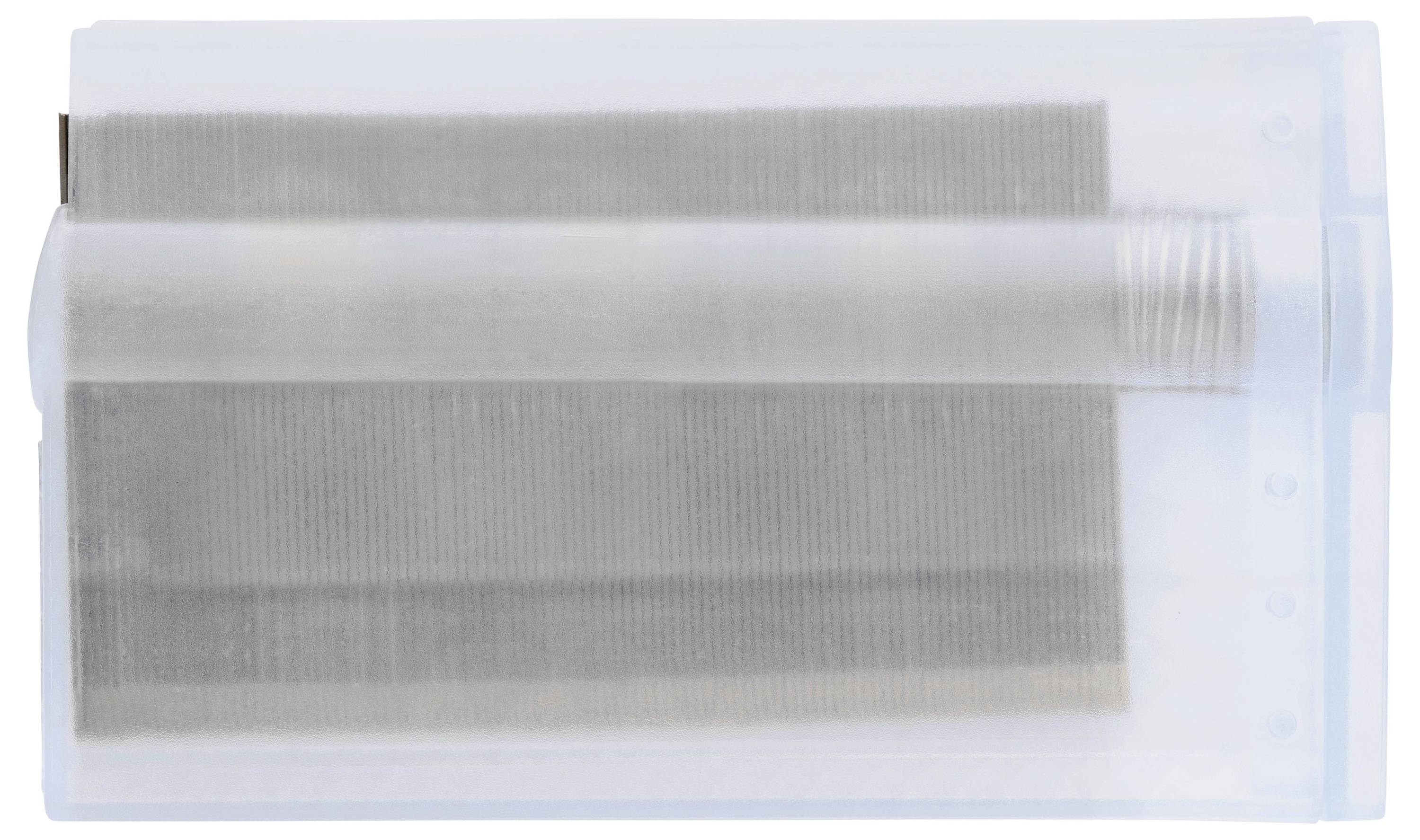 Pusty filtr do odkurzacza z przezroczystą obudową, w której widoczny jest materiał filtracyjny, gotowy do wymiany w odkurzaczu.