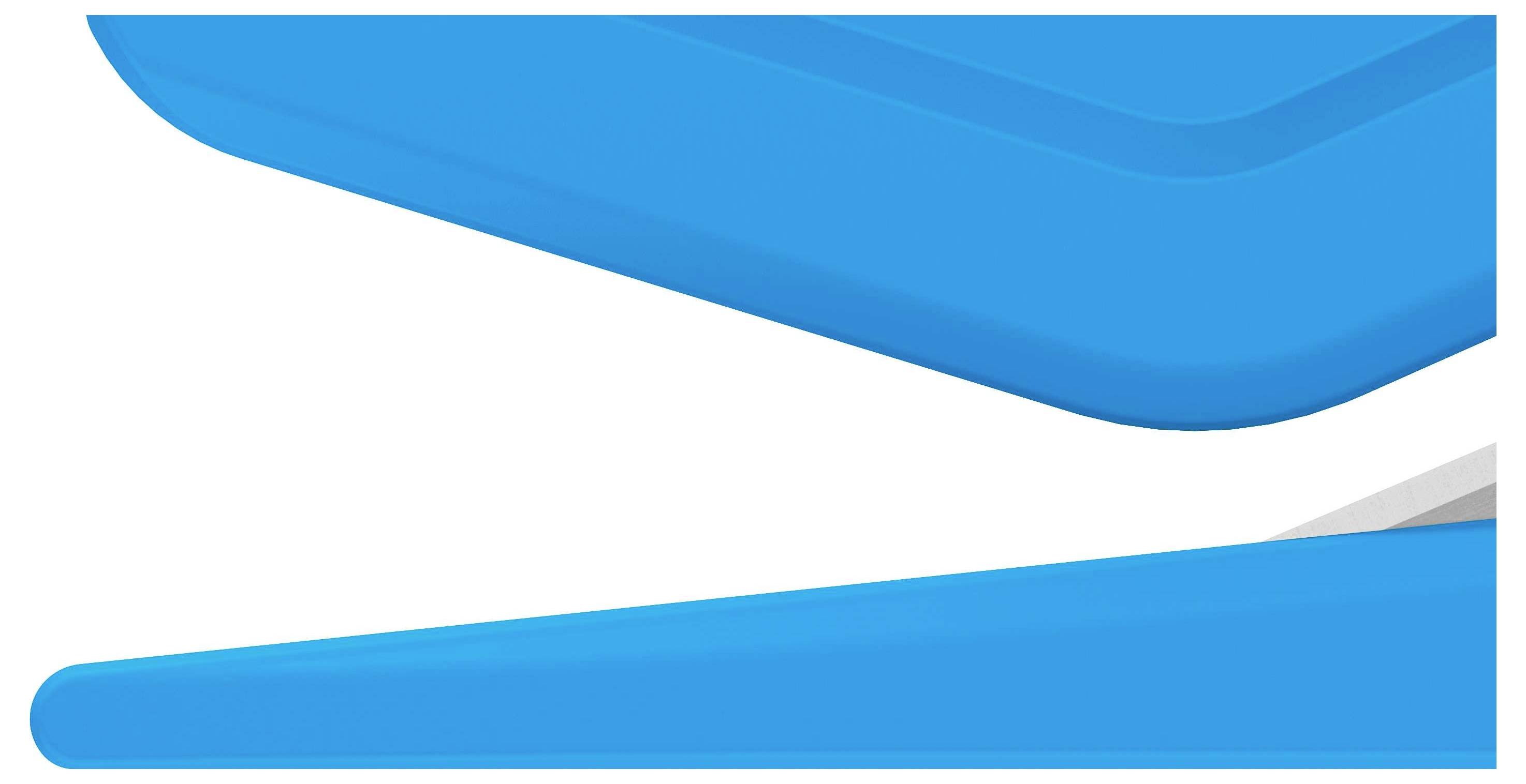 Dwie niebieskie, ukośnie biegnące płaszczyzny na białym tle, które częściowo nachodzą na siebie, tworząc geometryczne kształty.