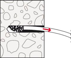 Ilustracja procesu wyciskania cytryny. Po lewej stronie fragment przekrojonej cytryny, po prawej strzałka pokazująca przepływ soku.