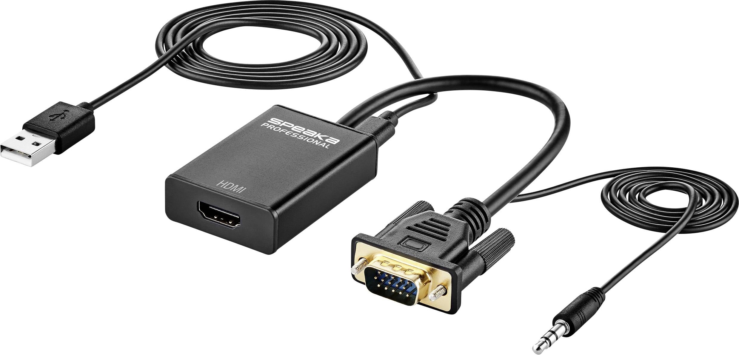 Перетворювач VGA, HDMI SpeaKa Professional SP-12111624, [1x роз'єм VGA